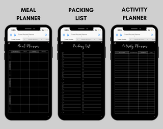 Digital Travel Phone Planner Dark Mode