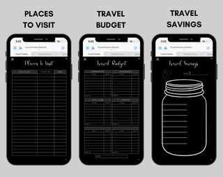 Digital Travel Phone Planner Dark Mode