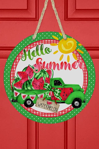 Hello Summer Watermelon Truck Door Hanger