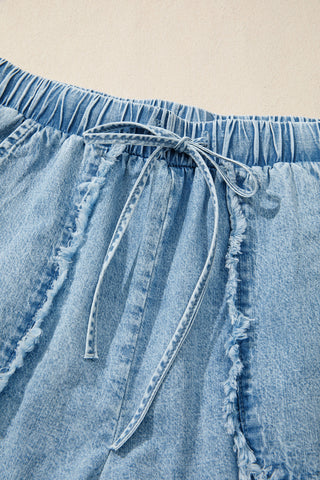 Myosotis Frayed Edge Casual Denim Shorts, Dear-Lover Dropshipping - A Blissfully Beautiful Boutique