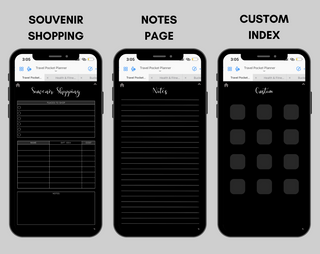 Digital Travel Phone Planner Dark Mode
