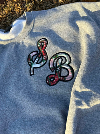 Sporty Script Monogram Applique Embroidered Sweatshirt, Merch Girls - A Blissfully Beautiful Boutique