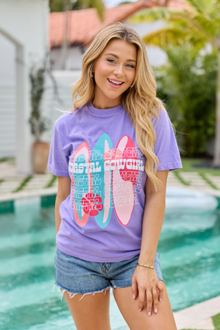 Coastal Cowgirl Purple Graphic Tee, Pink Lily - A Blissfully Beautiful Boutique