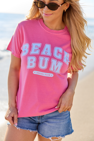 Beach Bum Pink Graphic Tee, Pink Lily - A Blissfully Beautiful Boutique