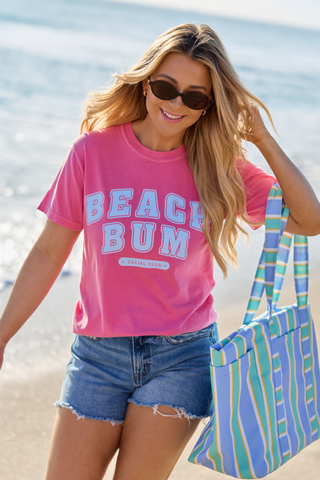 Beach Bum Pink Graphic Tee, Pink Lily - A Blissfully Beautiful Boutique
