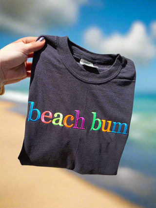Custom Phrase in Neon Georgia Bold Serif Embroidered Shirt, Merch Girls - A Blissfully Beautiful Boutique