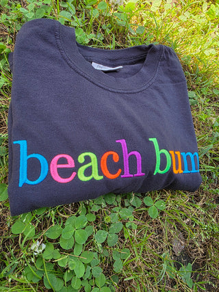 Custom Phrase in Neon Georgia Bold Serif Embroidered Shirt, Merch Girls - A Blissfully Beautiful Boutique