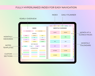 2025 Simply Elegant Digital Planner in Rainbow, Jessica Autumn - A Blissfully Beautiful Boutique