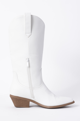 Willa Rose White Cowboy Boots, Pink Lily - A Blissfully Beautiful Boutique