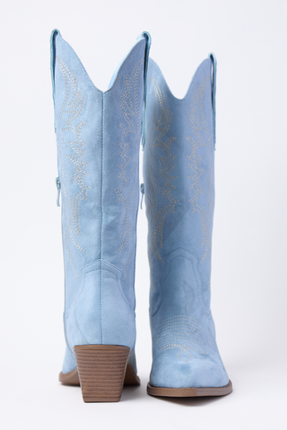 Jubilee Blue Cowboy Boots, Pink Lily - A Blissfully Beautiful Boutique