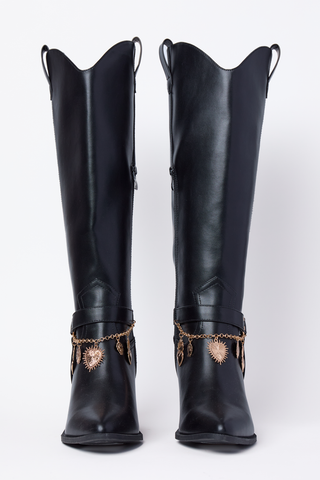 Cattle Black Charm Cowboy Boots, Pink Lily - A Blissfully Beautiful Boutique
