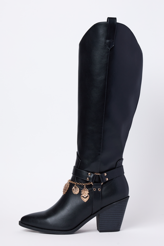 Cattle Black Charm Cowboy Boots, Pink Lily - A Blissfully Beautiful Boutique