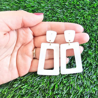Avery Earrings - White Glitter, ShopCottonBelles - A Blissfully Beautiful Boutique