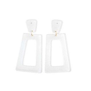 Avery Earrings - White Glitter, ShopCottonBelles - A Blissfully Beautiful Boutique