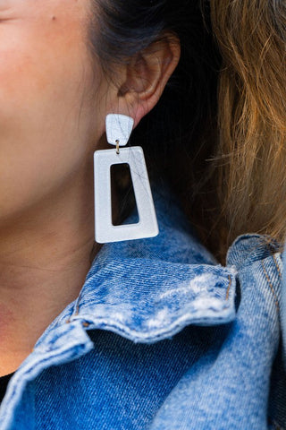 Avery Earrings - White Glitter, ShopCottonBelles - A Blissfully Beautiful Boutique