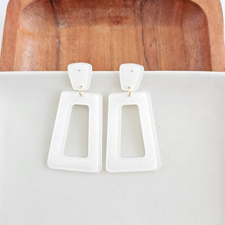 Avery Earrings - White Glitter, ShopCottonBelles - A Blissfully Beautiful Boutique