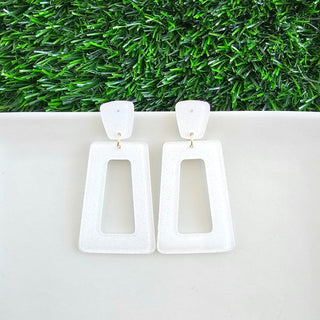 Avery Earrings - White Glitter, ShopCottonBelles - A Blissfully Beautiful Boutique