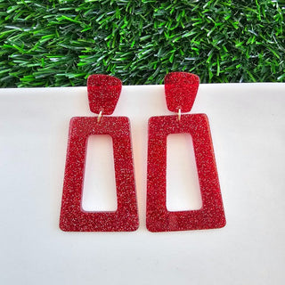 Avery Earrings - Red Glitter, ShopCottonBelles - A Blissfully Beautiful Boutique