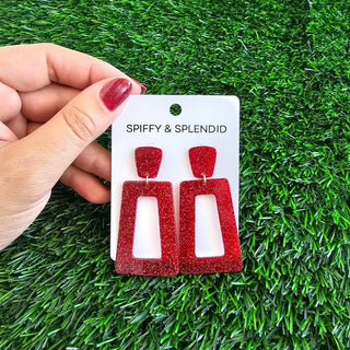 Avery Earrings - Red Glitter, ShopCottonBelles - A Blissfully Beautiful Boutique