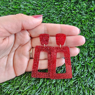 Avery Earrings - Red Glitter, ShopCottonBelles - A Blissfully Beautiful Boutique