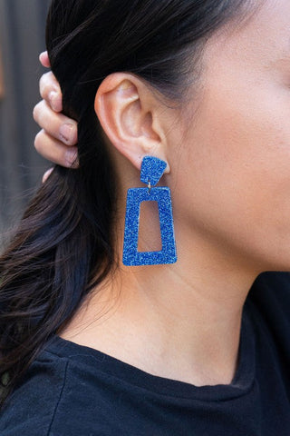 Avery Earrings - Blue Glitter, ShopCottonBelles - A Blissfully Beautiful Boutique
