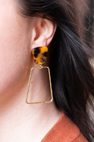 Ariana Earrings - Tortoise, ShopCottonBelles - A Blissfully Beautiful Boutique