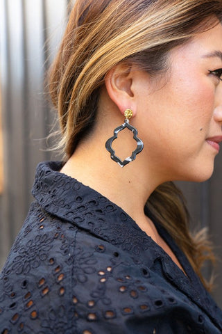 Talia Earrings - Onyx Black, ShopCottonBelles - A Blissfully Beautiful Boutique