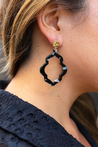 Talia Earrings - Onyx Black, ShopCottonBelles - A Blissfully Beautiful Boutique
