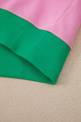 Bonbon Colorblock Edge Drop Shoulder T Shirt and Skort 2Pcs Set