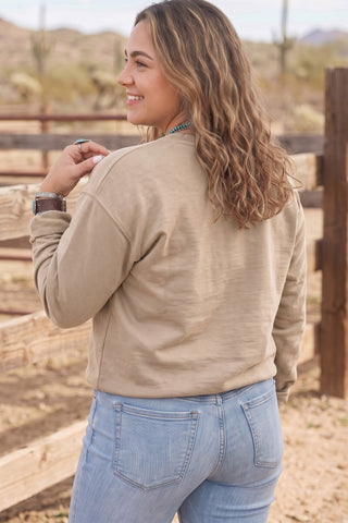 Fiery Red PRAY Letter Patchwork Round Neck Long Sleeve Plus Size Sweatshirt