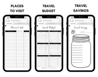 Digital Travel Phone Planner Black