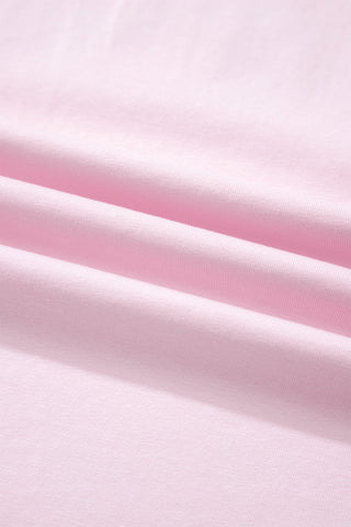 Pink PRAY Sequin Leopard Multiple Patched Graphic Tee