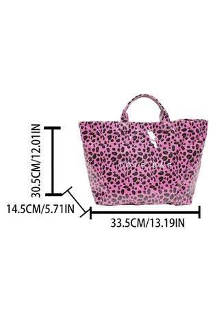 Rose Red Leopard PU Leather Water Proof Tote Bag, Dear-Lover Dropshipping - A Blissfully Beautiful Boutique