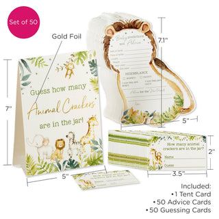 Safari Baby Advice Card & Baby Shower Game (Set of 50), A Blissfully Beautiful Boutique - A Blissfully Beautiful Boutique