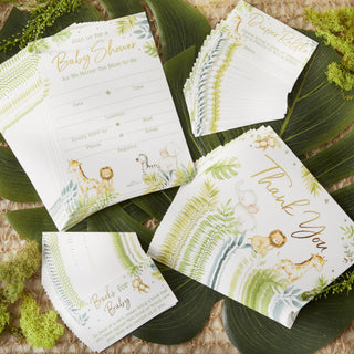 Safari Baby Shower Invitation & Thank You Card Bundle (Set of 20), A Blissfully Beautiful Boutique - A Blissfully Beautiful Boutique