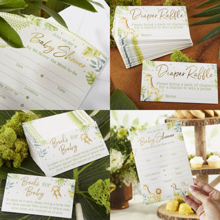 Safari Baby Shower Invitation & Thank You Card Bundle (Set of 20), A Blissfully Beautiful Boutique - A Blissfully Beautiful Boutique