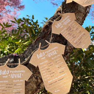 BABY SHOWER PREDICTION ADVICE CARD - ONESIE SHAPE (SET OF 50), A Blissfully Beautiful Boutique - A Blissfully Beautiful Boutique