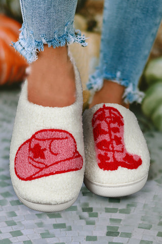 Rush Western Graphic Embroidered Sherpa Home Slippers