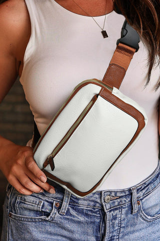 White Adjustable Strap Mini PU Leather Crossbody Bag, A Blissfully Beautiful Boutique - A Blissfully Beautiful Boutique