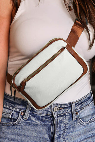 White Adjustable Strap Mini PU Leather Crossbody Bag, A Blissfully Beautiful Boutique - A Blissfully Beautiful Boutique