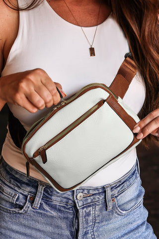 White Adjustable Strap Mini PU Leather Crossbody Bag, A Blissfully Beautiful Boutique - A Blissfully Beautiful Boutique