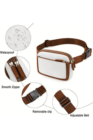 White Adjustable Strap Mini PU Leather Crossbody Bag, A Blissfully Beautiful Boutique - A Blissfully Beautiful Boutique