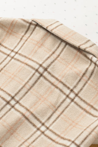 Orange Plaid Color Block Patchwork Shirt Jacket with Pocket, A Blissfully Beautiful Boutique - A Blissfully Beautiful Boutique