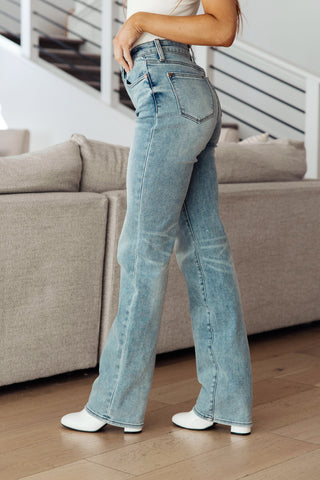 Miranda High Rise Plaid Cuff Vintage Straight Jeans, Ave Shops - A Blissfully Beautiful Boutique
