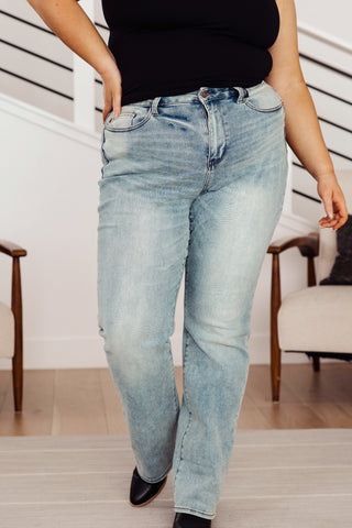 Miranda High Rise Plaid Cuff Vintage Straight Jeans, Ave Shops - A Blissfully Beautiful Boutique