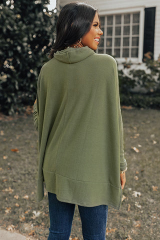 Jungle Green Cowl Neck Shift Tunic Top, A Blissfully Beautiful Boutique - A Blissfully Beautiful Boutique