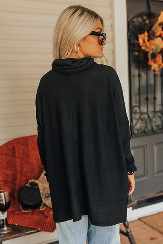 Black Cowl Neck Shift Tunic Top, A Blissfully Beautiful Boutique - A Blissfully Beautiful Boutique