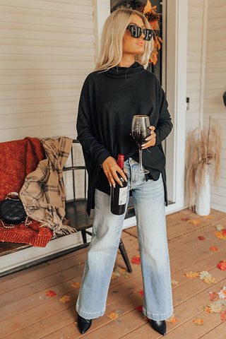 Black Cowl Neck Shift Tunic Top, A Blissfully Beautiful Boutique - A Blissfully Beautiful Boutique