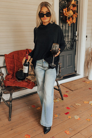Black Cowl Neck Shift Tunic Top, A Blissfully Beautiful Boutique - A Blissfully Beautiful Boutique