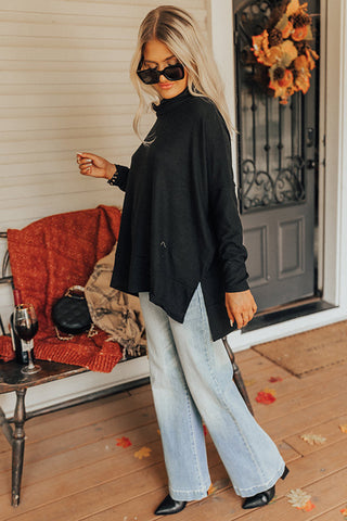 Black Cowl Neck Shift Tunic Top, A Blissfully Beautiful Boutique - A Blissfully Beautiful Boutique